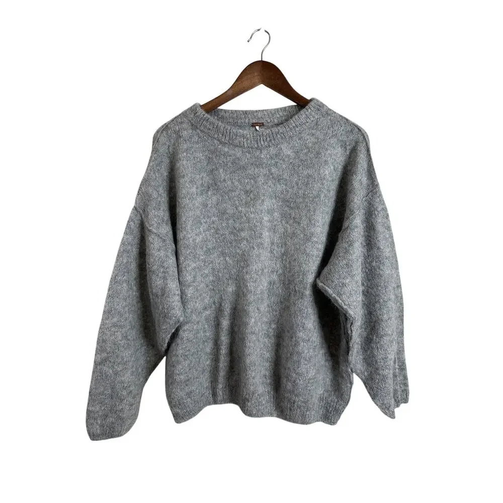 Free People Angelic Pullover in Heather Gray Alpaca Blend Womans XS